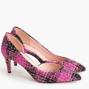 Crew Colette d’Orsay Fuchsia Tweed Pumps
